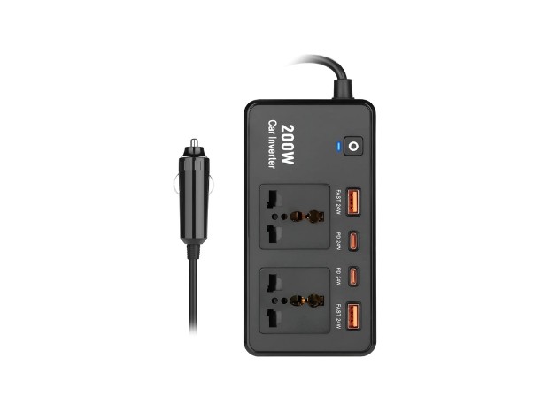 &ua INVERSOR CONVERSOR DE 200W 12V A 220V (7501)